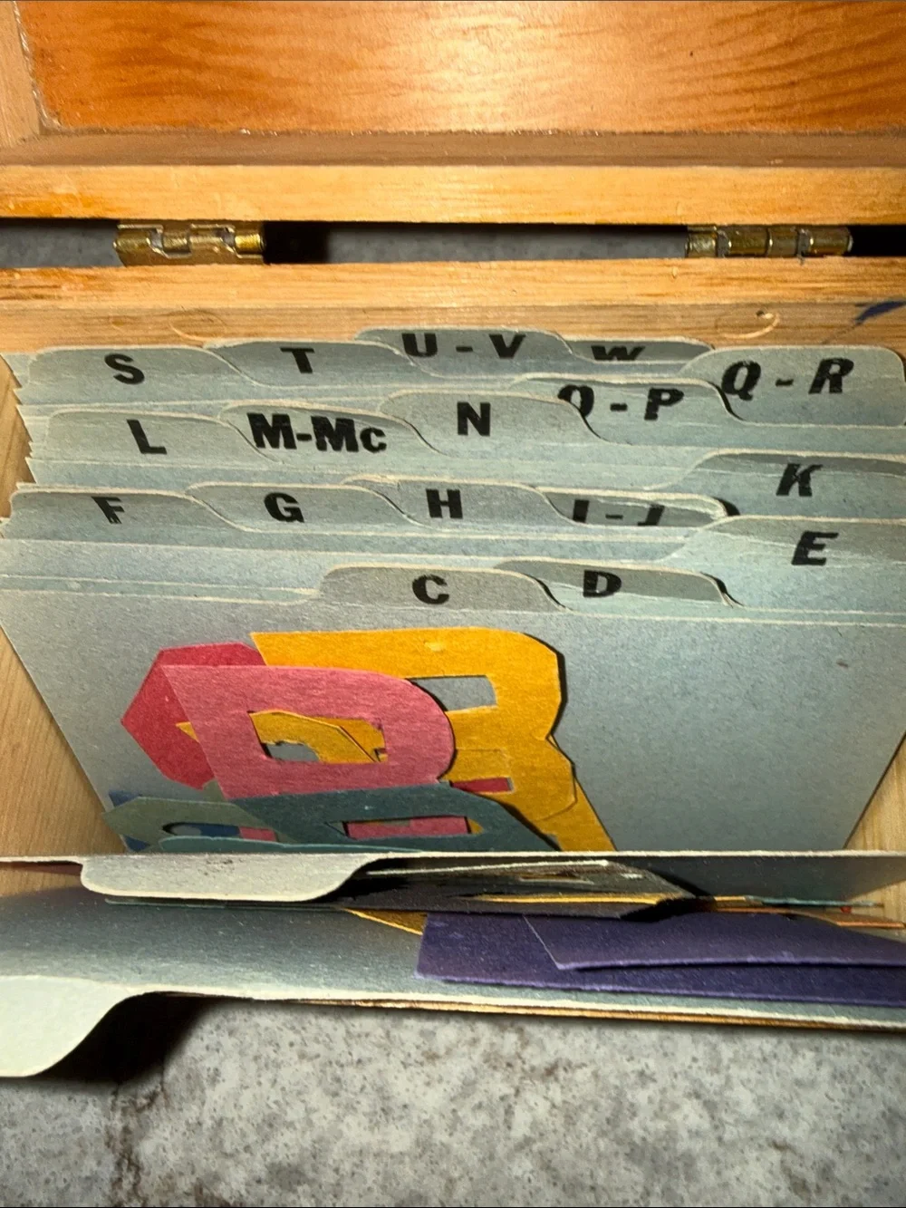 Vintage Wooden Recipe Box with Dovetail Joints Warm Honey Finish
